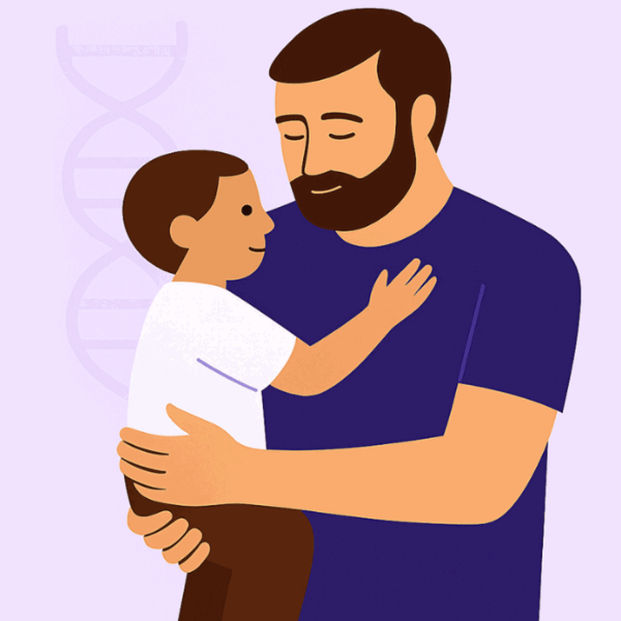 Father and Child at home DNA paternity testing